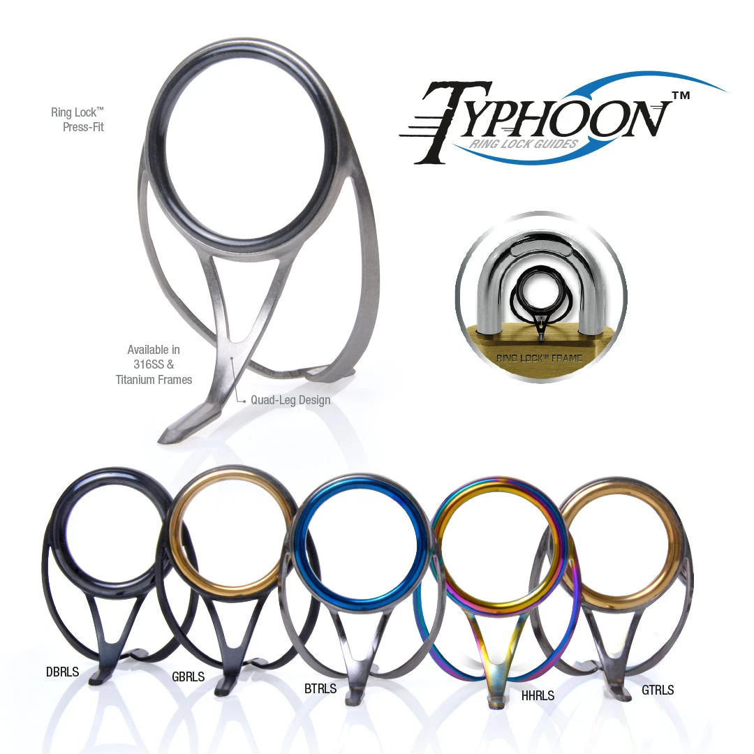 American Tackle Co. Components RingLock Typhoon™ High Frame Guides 4 American Tackle Co. Components RingLock Typhoon™ High Frame Guides