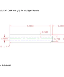 CRB 6" Straight Cork Rear Grip W/ Single Tenon - Super Grade