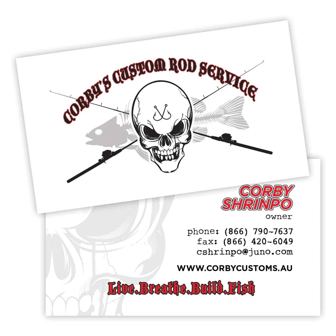 Mud Hole Custom Business Cards: Skull With Crossing Rods Gear 3 Mud Hole Custom Business Cards: Skull With Crossing Rods Gear
