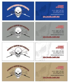 Mud Hole Custom Business Cards: Skull With Crossing Rods Gear 7 Mud Hole Custom Business Cards: Skull With Crossing Rods Gear