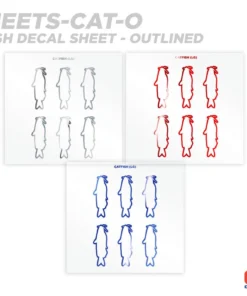 CRB Catfish Silhouette Rod Decals - Peel & Stick Supplies