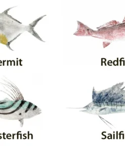 CRB Japanese Gyotaku Fish Art Decals By Marshall Madruga