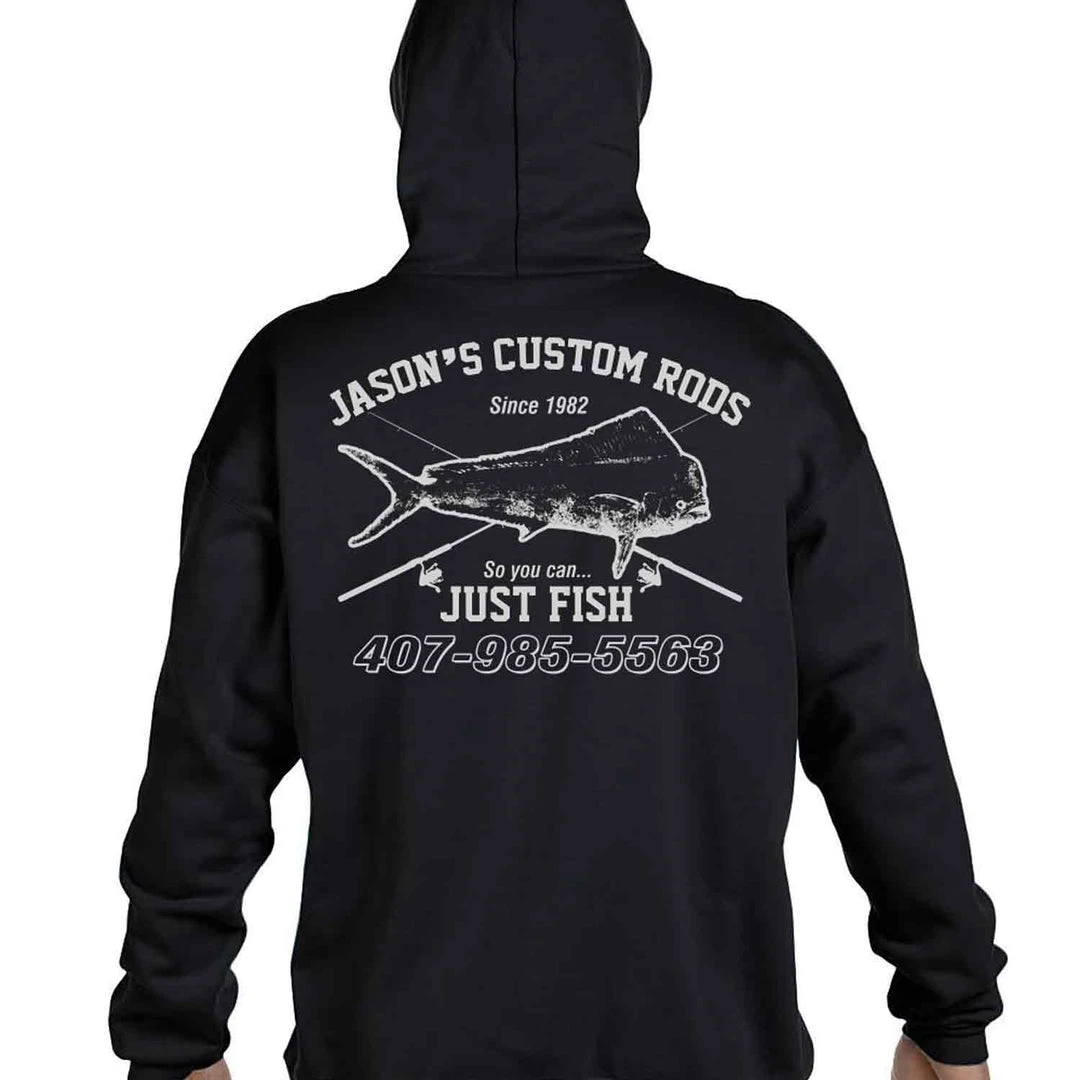 Mud Hole Gear Custom Hoodie: Vintage Distressed Fish And Rods 3 Mud Hole Gear Custom Hoodie: Vintage Distressed Fish And Rods
