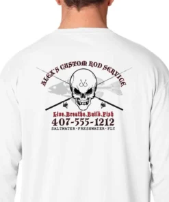 Mud Hole Long-Sleeve Mesh Performance Tee: Skull With Crossing Rods