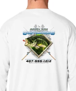 Mud Hole Long-Sleeve Mesh Performance Tee: Largemouth Bass Chasing Lure