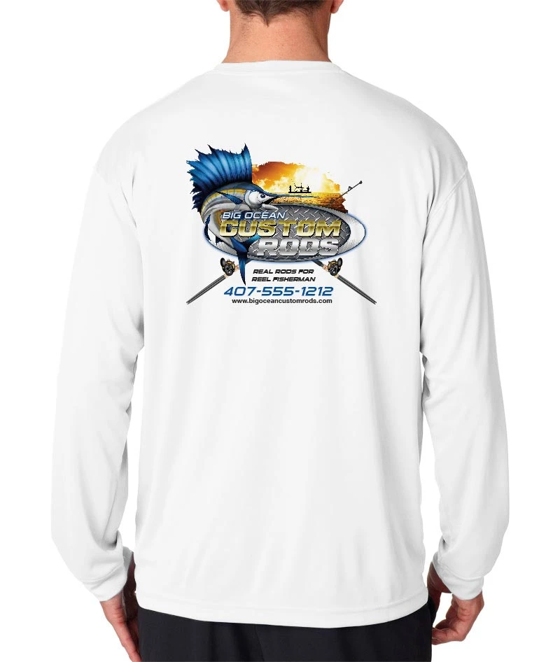 Mud Hole Long-Sleeve Mesh Performance Tee: Jumping Marlin Gear 6 Mud Hole Long-Sleeve Mesh Performance Tee: Jumping Marlin Gear