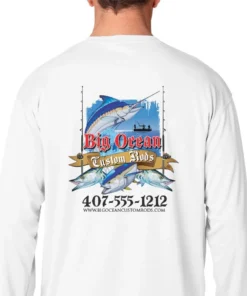 Mud Hole Long-Sleeve Mesh Performance Tee: Assorted Saltwater Gamefish