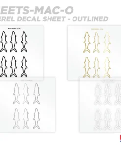 CRB Mackerel Silhouette Rod Decals - Peel & Stick Supplies