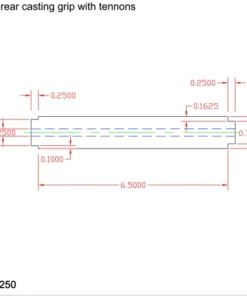CRB Components Straight Rear Grip With Two Tenons For Casting Rods