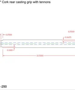 CRB Components Straight Rear Grip With Two Tenons For Casting Rods
