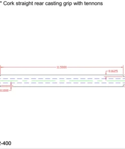 CRB Components Straight Rear Grip With Two Tenons For Casting Rods