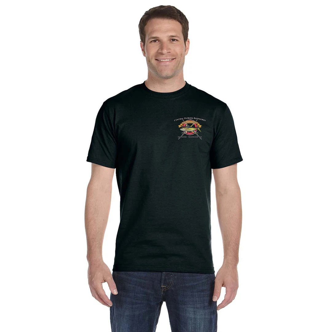 Mud Hole Custom T-Shirt: Life Ring With Crossing Rods Gear 10 Mud Hole Custom T-Shirt: Life Ring With Crossing Rods Gear