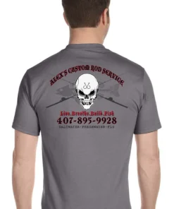 Mud Hole Custom T-Shirt: Skull With Crossing Rods Gear