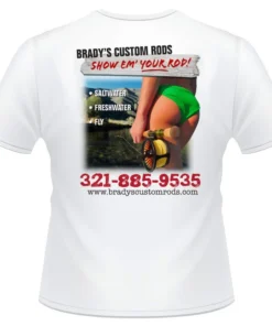 Mud Hole Gear Custom T-Shirt: Show 'Em Your Rod (Female Fly Angler)